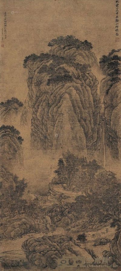 王翚 乙亥(1695年)作 溪山行旅图 立轴 137×60cm