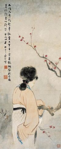 张大千 甲戌（1934年）作 背立春风 镜片