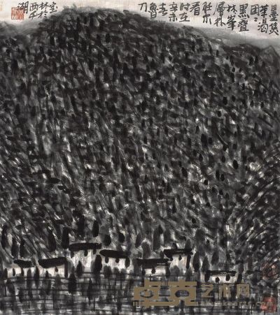 姜宝林 辛未（1991年）作 山水 立轴 63.5×57cm