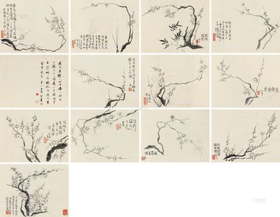 汪士慎 1739年作 疏影横斜册 册页 （十二开）