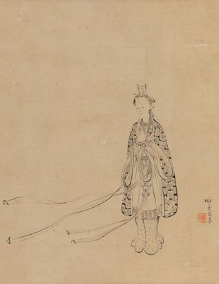 庞熏琴 仕女 镜心