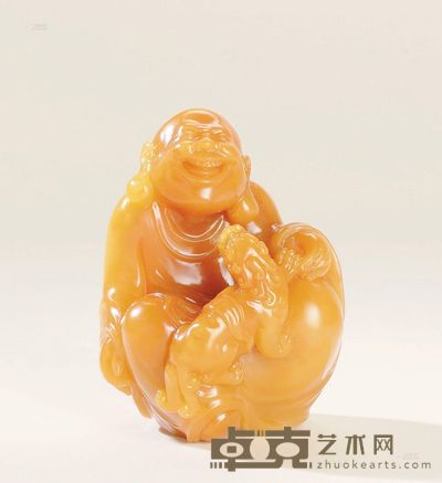 芙蓉石戏狮罗汉摆件 7.1×5.4×4.6cm