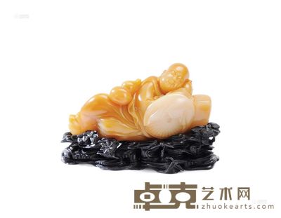 程由军作汶洋石罗汉摆件 6.5×13.6×4cm