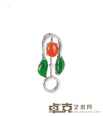 翡翠双色镶嵌项坠 --