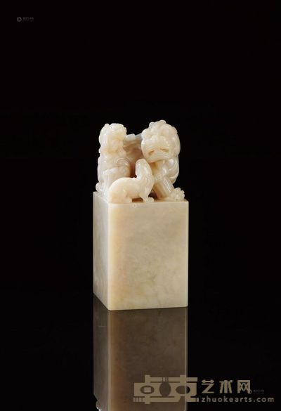 巴林石母子情方章 12.7×5.7×5.7cm