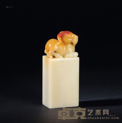 芙蓉石羊钮扁章 8×3.4×2.4cm