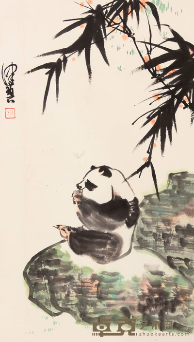 陈佩秋 熊猫立轴 67×38