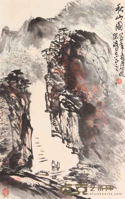郭公达 山水立轴 70×44