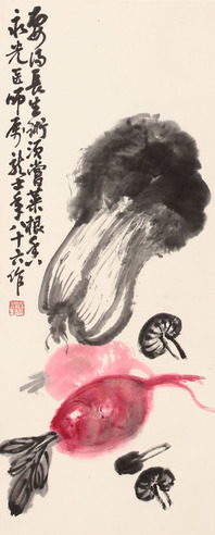 萧龙士 蔬果立轴
