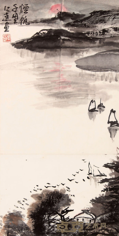 郭公达 山水立轴 67×28