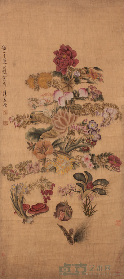 陈洪绶 花卉立轴 133×61