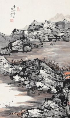 王已千 1981年作 寒林远岫 立轴