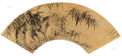 李杭之 1640年作 竹石图 镜心