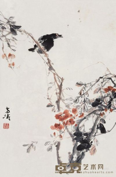 王雪涛 凌霄八哥 镜心 71×46.5cm