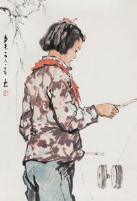 蒋兆和 1961年作 春光 镜心