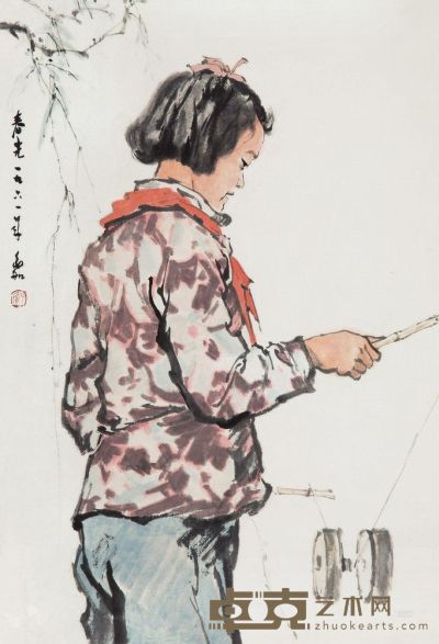 蒋兆和 1961年作 春光 镜心 77×52.5cm