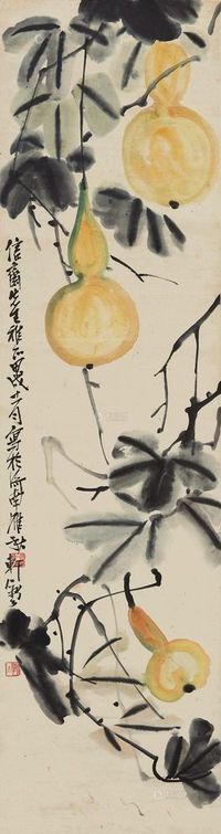 李苦禅 1934年作 葫芦 立轴