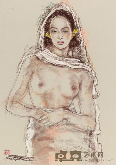 蔡玉水 2008年作 巴黎裸女 镜心 76×54cm
