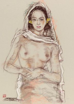 蔡玉水 2008年作 巴黎裸女 镜心