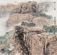 张复兴 2000年作 山水 镜心