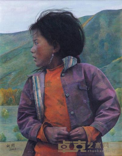 刘洵 2005年作 我住大山里 50×40cm