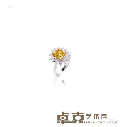 彩艳黄钻戒指 --