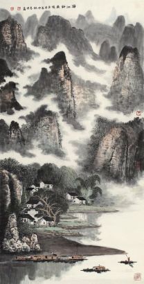 陈惠琪 庚寅（2010年）作 漓江新雨后 镜心