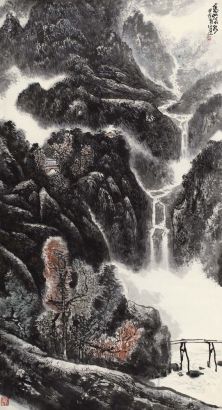 郭公达 甲戌（1994年）作 高山流水 镜心