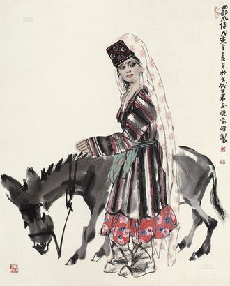 李宝峰 戊寅（1998年）作 西部风情 镜心