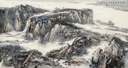 洪泽玉 山水 镜片