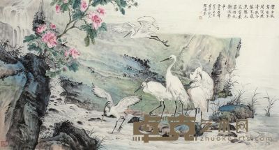 戴维祥 鹤 镜片 96×178cm