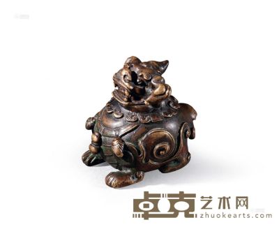 清中期 铜甪端纸镇 高4.5cm