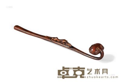 清 竹雕螭龙纹如意 长37cm
