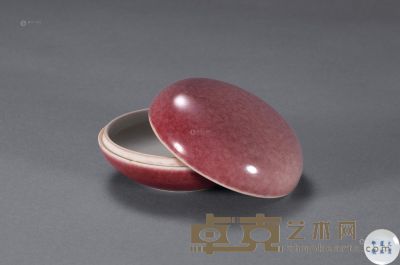 清康熙 豇豆红印泥盒 直径6.5cm