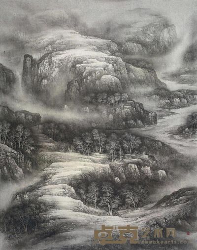 胥长江 2013年作 山涧溪水 镜心 183×145cm