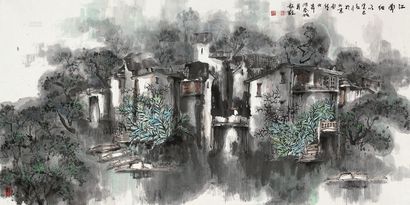 冯春明 2013年作 江南细雨 镜心