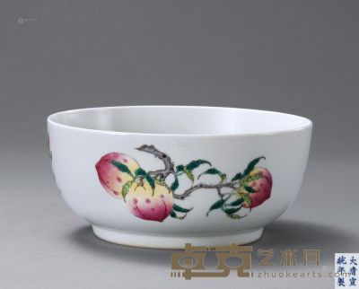 清宣统 粉彩三果墩式碗 直径15.4cm