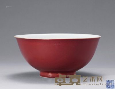 清乾隆 霁红釉碗 直径19.2cm