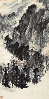 李琼久 1972年作 山居 立轴