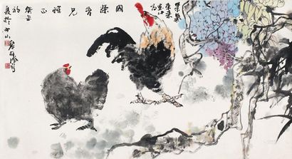 黎柱成 癸未（2003年）作 紫气东来 镜心