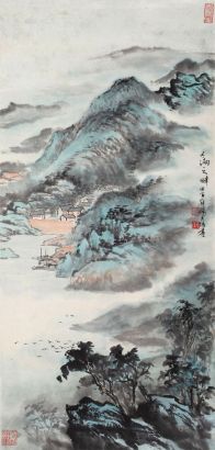 杨天培 甲子（1984年）作 太湖之畔 立轴