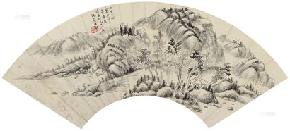 何维朴 丁亥（1887年）作 山水 扇面