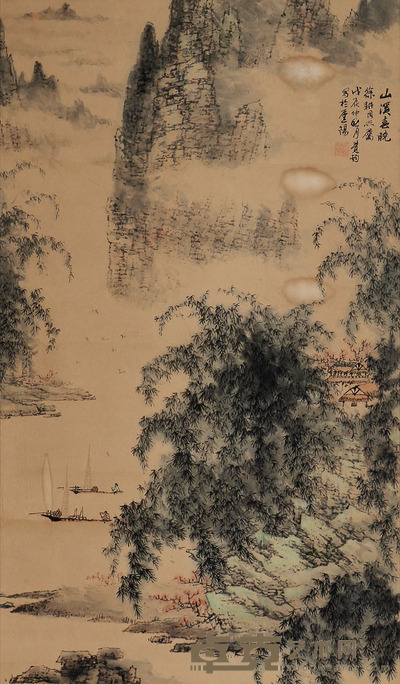 周觉钧 山水 81×48cm