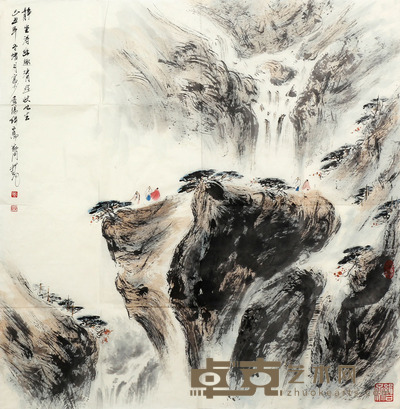裴家同 山水 68×68 cm.