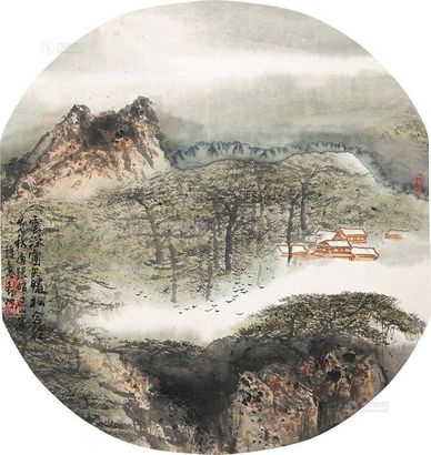 董希源 俯瞰烟村 镜片