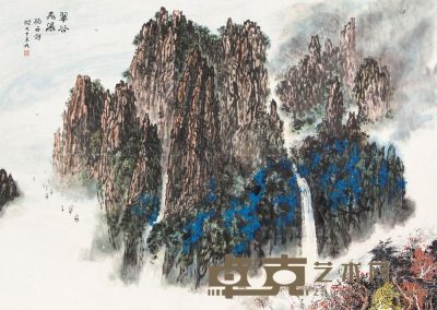 杨石朗 翠谷飞瀑 镜片 66×94cm