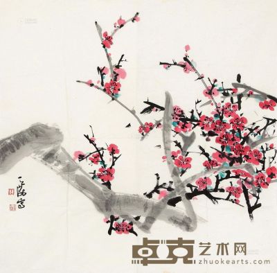 韩天衡 梅花 镜片 68×69cm