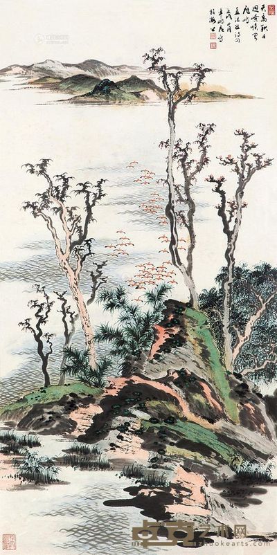 车鹏飞 秋日归巢 镜框 136×66cm