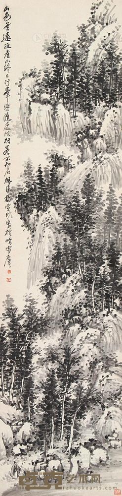 杨雪玖 策杖访友 立轴 137×34cm