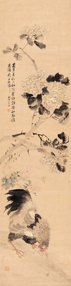 朱梦庐 红冠碧钜鸡